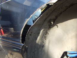 Left rear fender gap